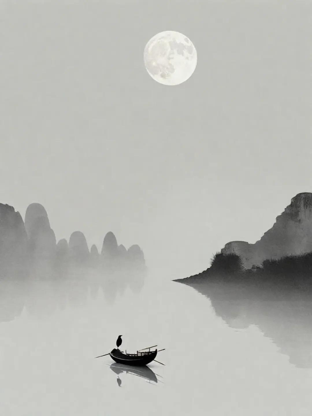 青溪归路直乘月夜歌还46句潇洒自由诗词忘却人间烦恼净逍遥