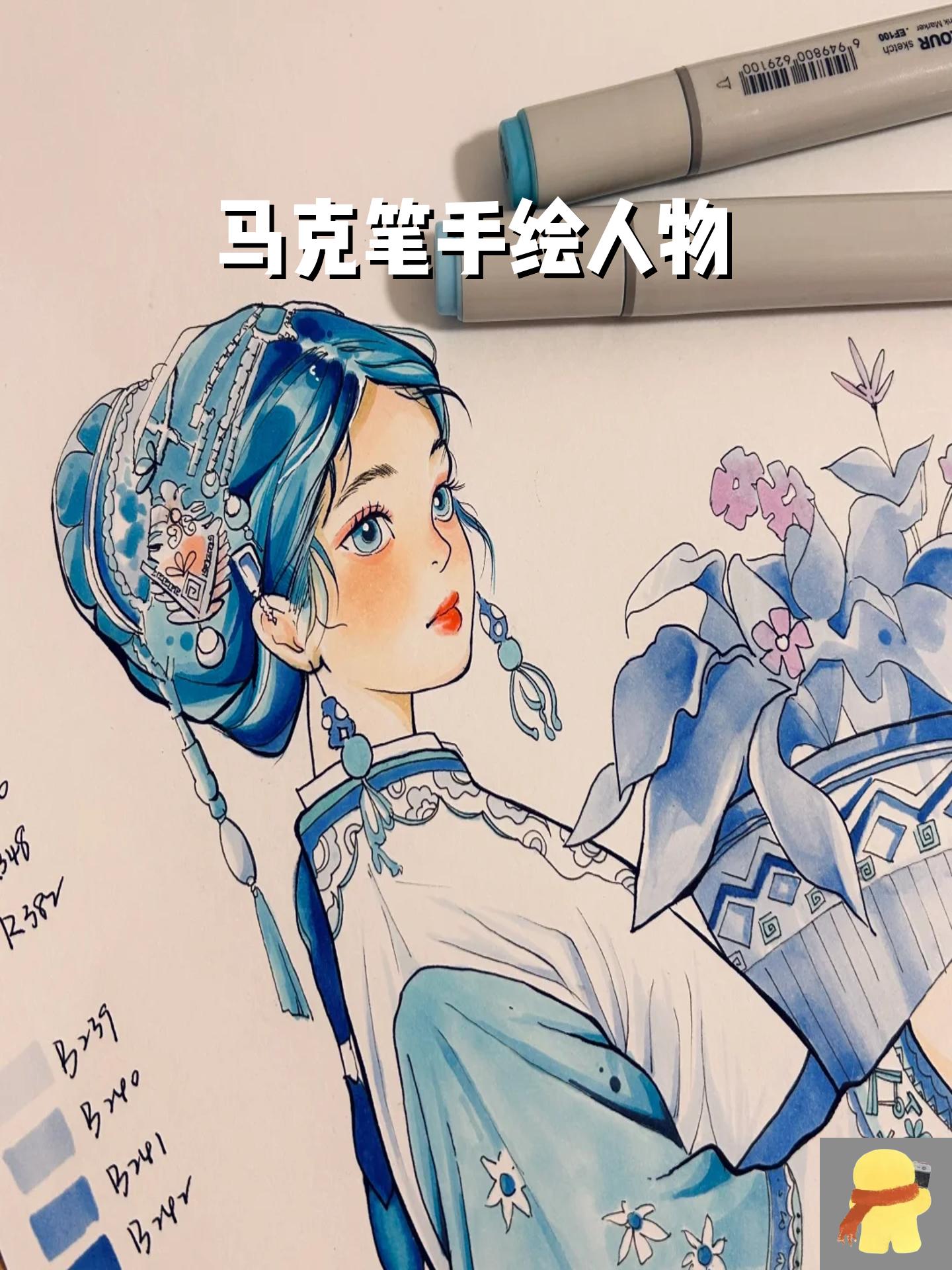art  分享一下今日的临摹作品,25艺术考研的小伙伴在学习马克笔初期