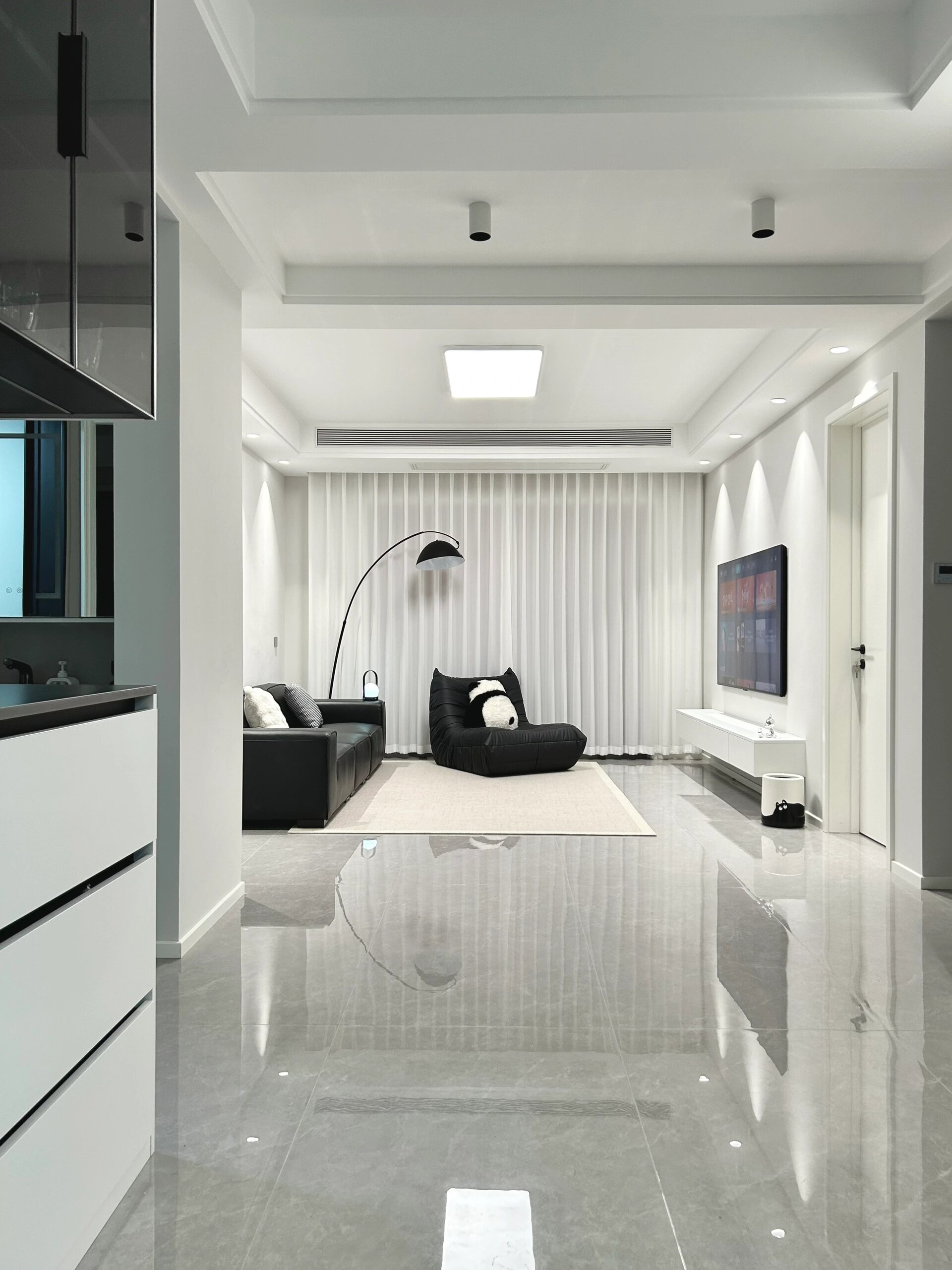 屋浅灰色墙面效果图灰色风格装修效果图100﹐小户型也能装的高级显大!