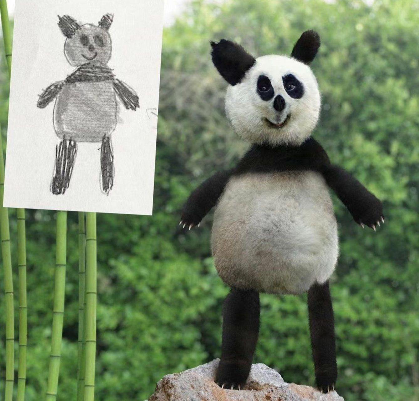 当孩子画的小动物被具象化后,它们仿佛活了过来.