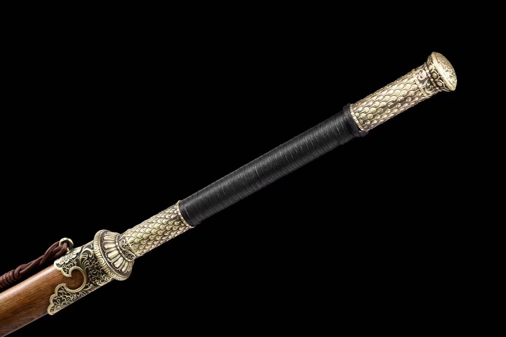 铜装花纹钢丁修苗刀