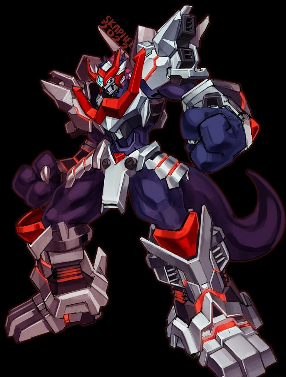 一组动漫角色插画欣赏,赋予了角色机械的特点,展现出机甲的外观,by