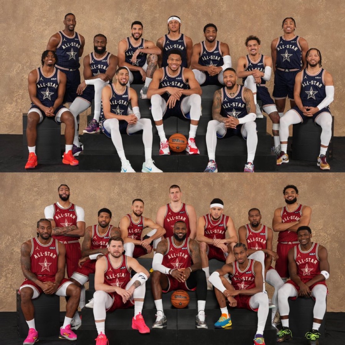 东西部全明星球员大合照.#nba# #跨年创作挑战赛