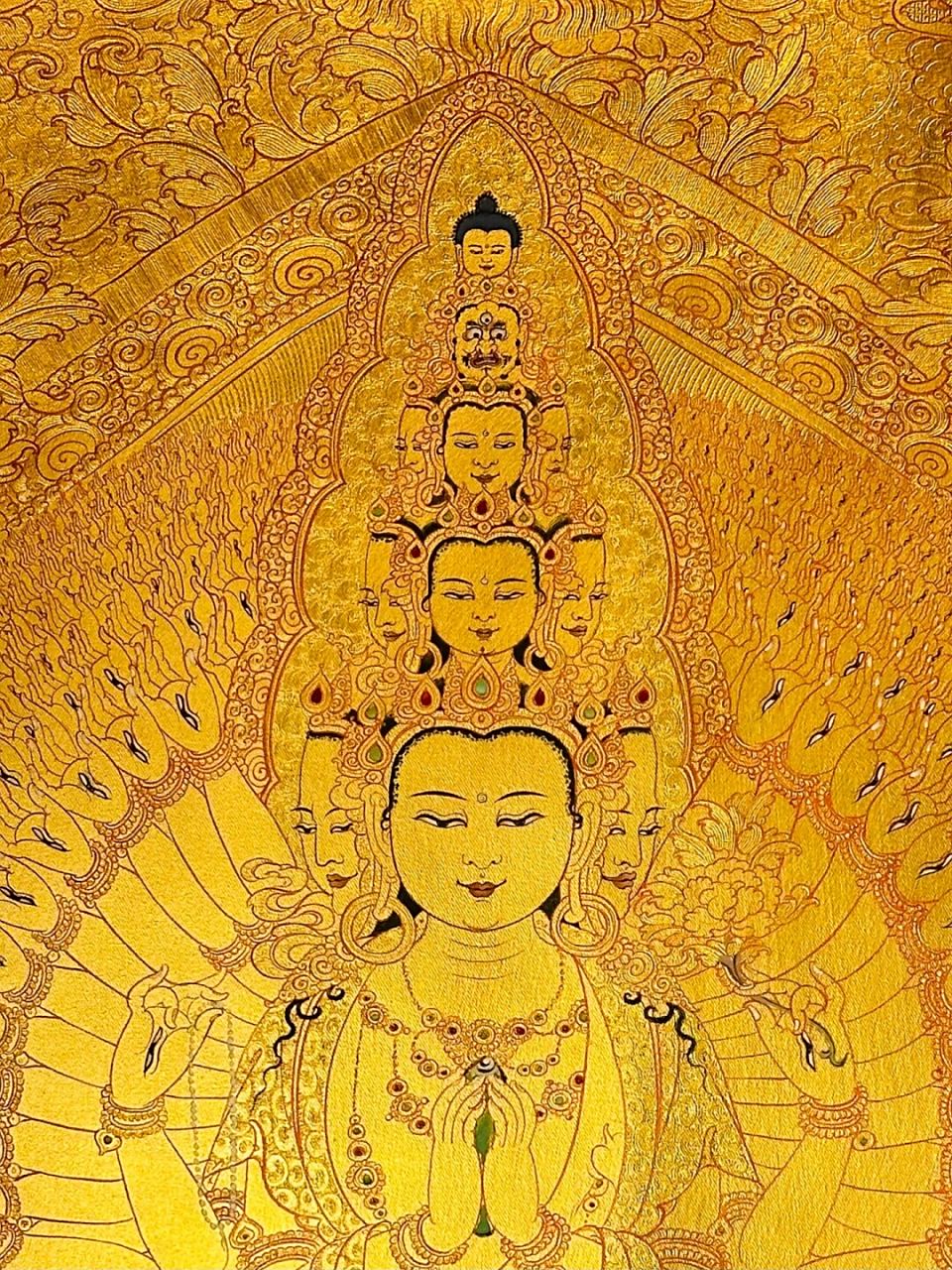 十一面千手千手观音度量  唐卡中的十一面千手千眼观音:复杂之美 96