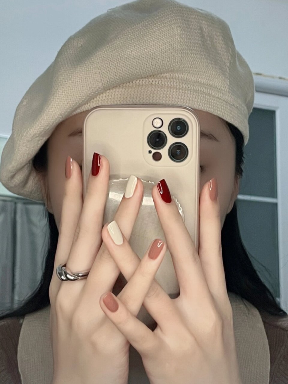 ins极简美甲  豆沙系跳色 温柔气质     💅ins极简美甲,豆沙系跳色