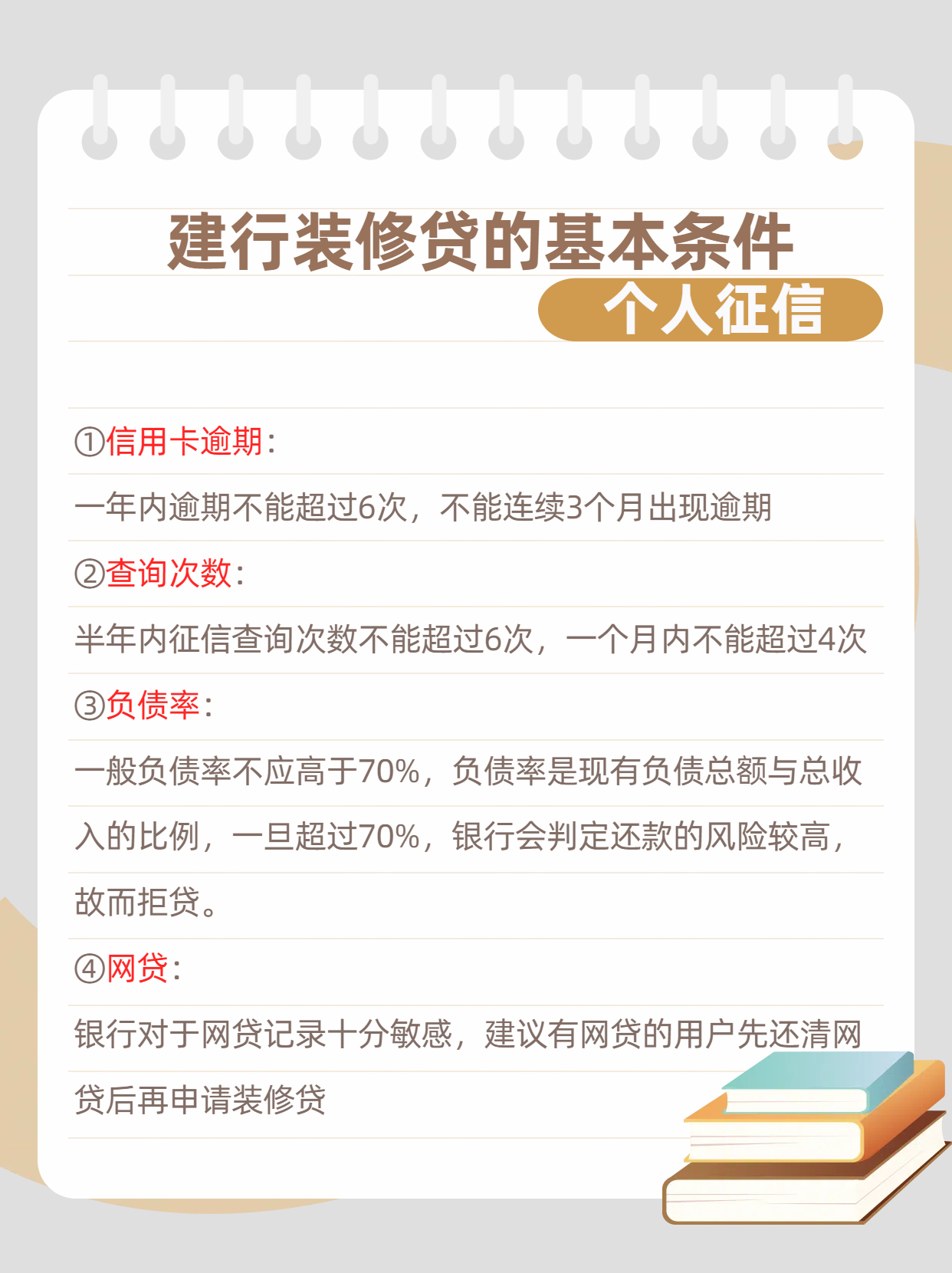建行装修贷的基本条件!