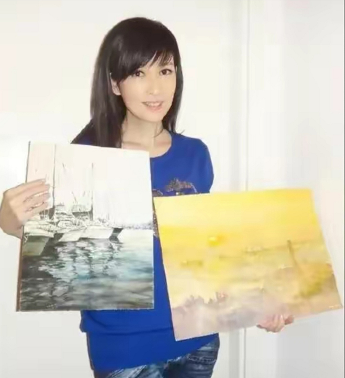 港台女明星周慧敏的绘画作品欣赏,不愧是演艺界美术课代表,我的女神好