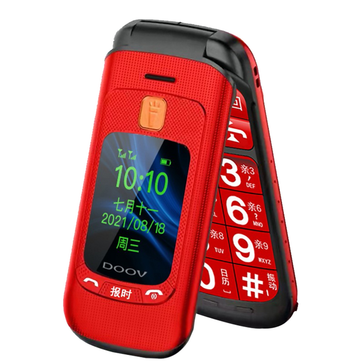 朵唯(doov)f214g全网通翻盖老人机手机专为老年人设计,支持高清通话