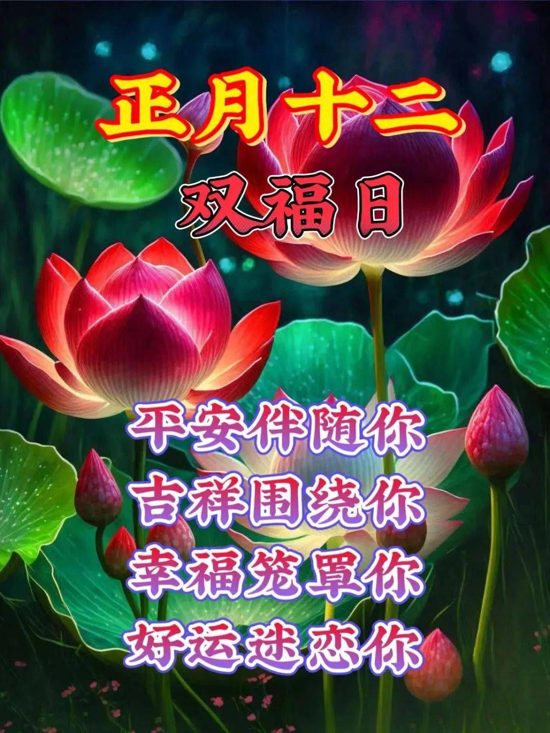 正月十二祝福 平安伴随你