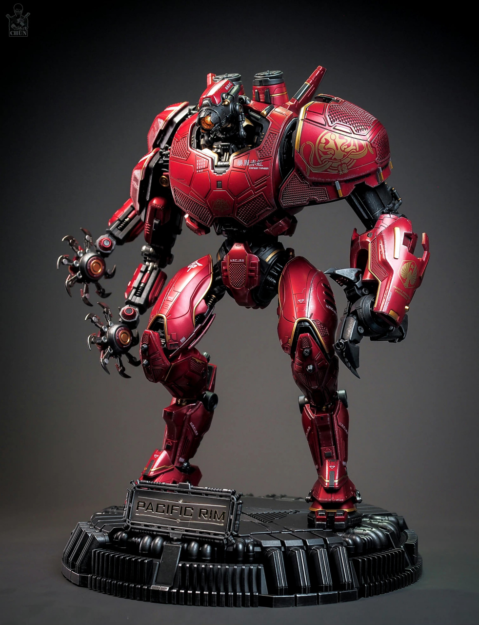 模型欣赏:开天工作室 环太平洋 暴风赤红合金成品机甲,暴风赤红高约