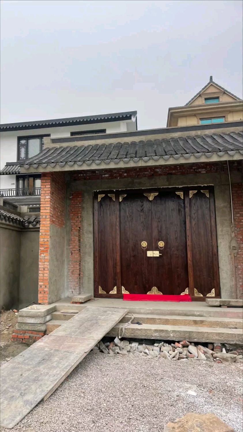 农村自建房别墅门庭院大门中式四合院实木大门双开门美丽乡村仿古大门