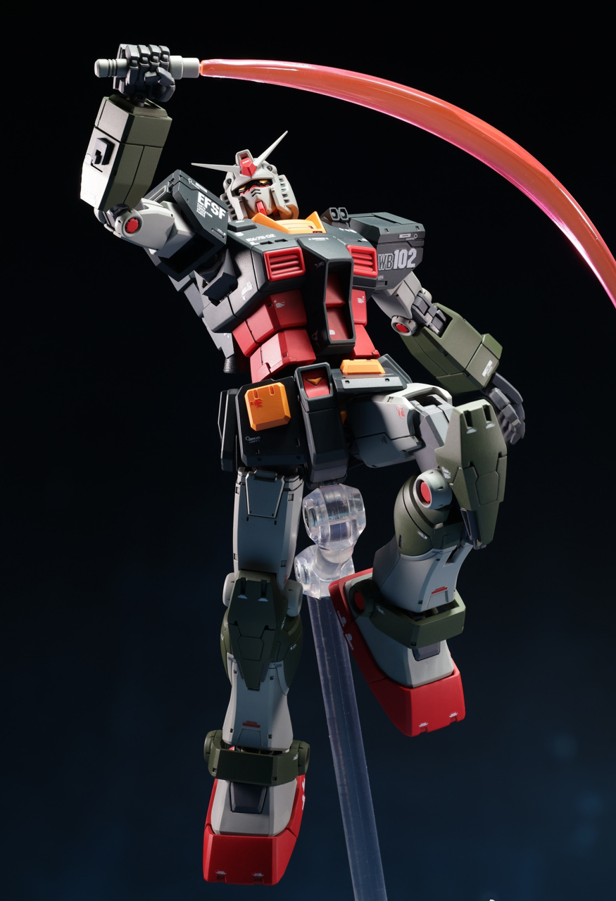 模型欣赏:机动战士高达0079  hg gto元祖高达,天线进行了锐化,填补