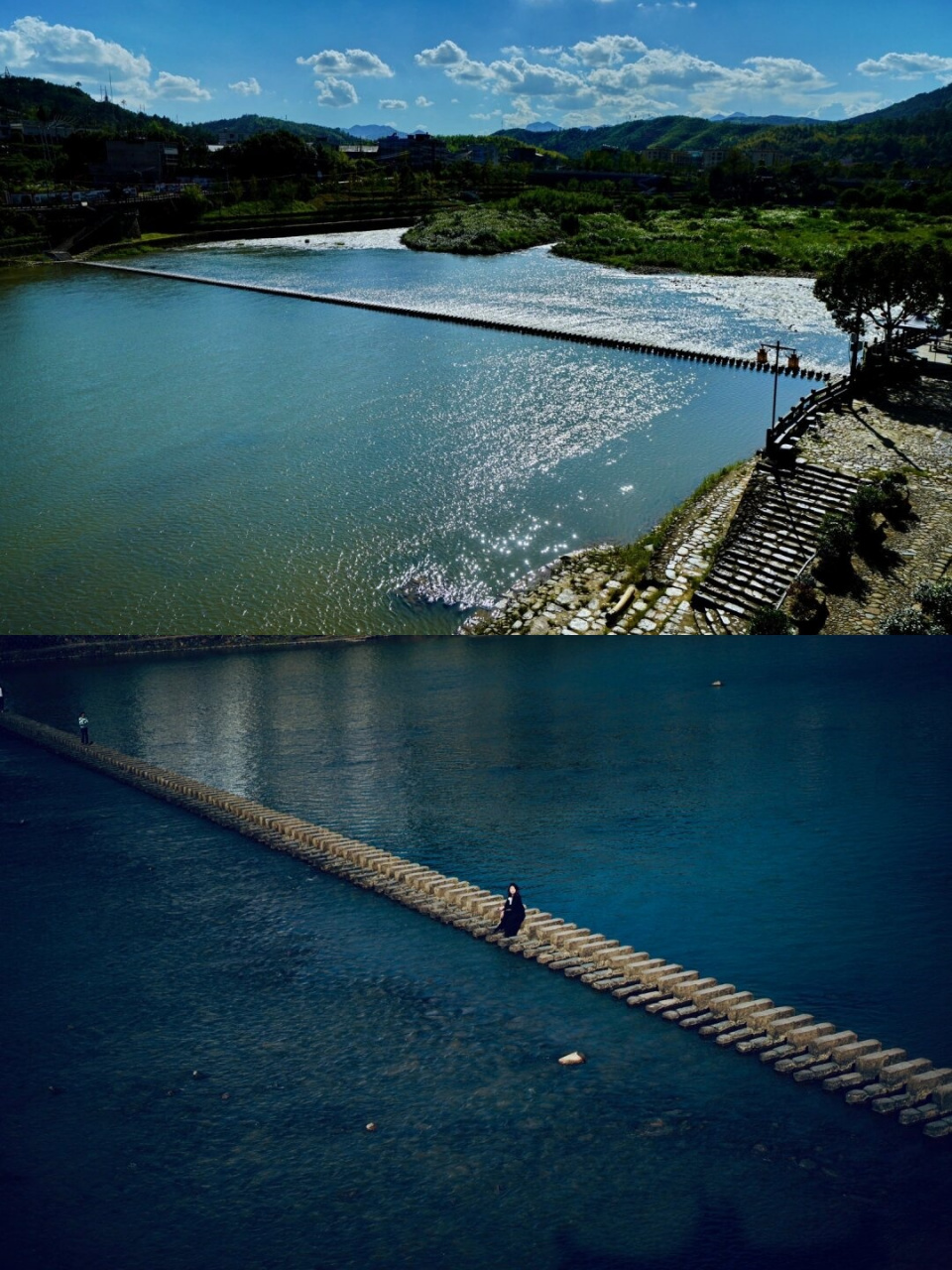 秋天来到世界最长古碇步:泰顺仕水碇步  秋日水乡梦,古碇步的诗意之旅