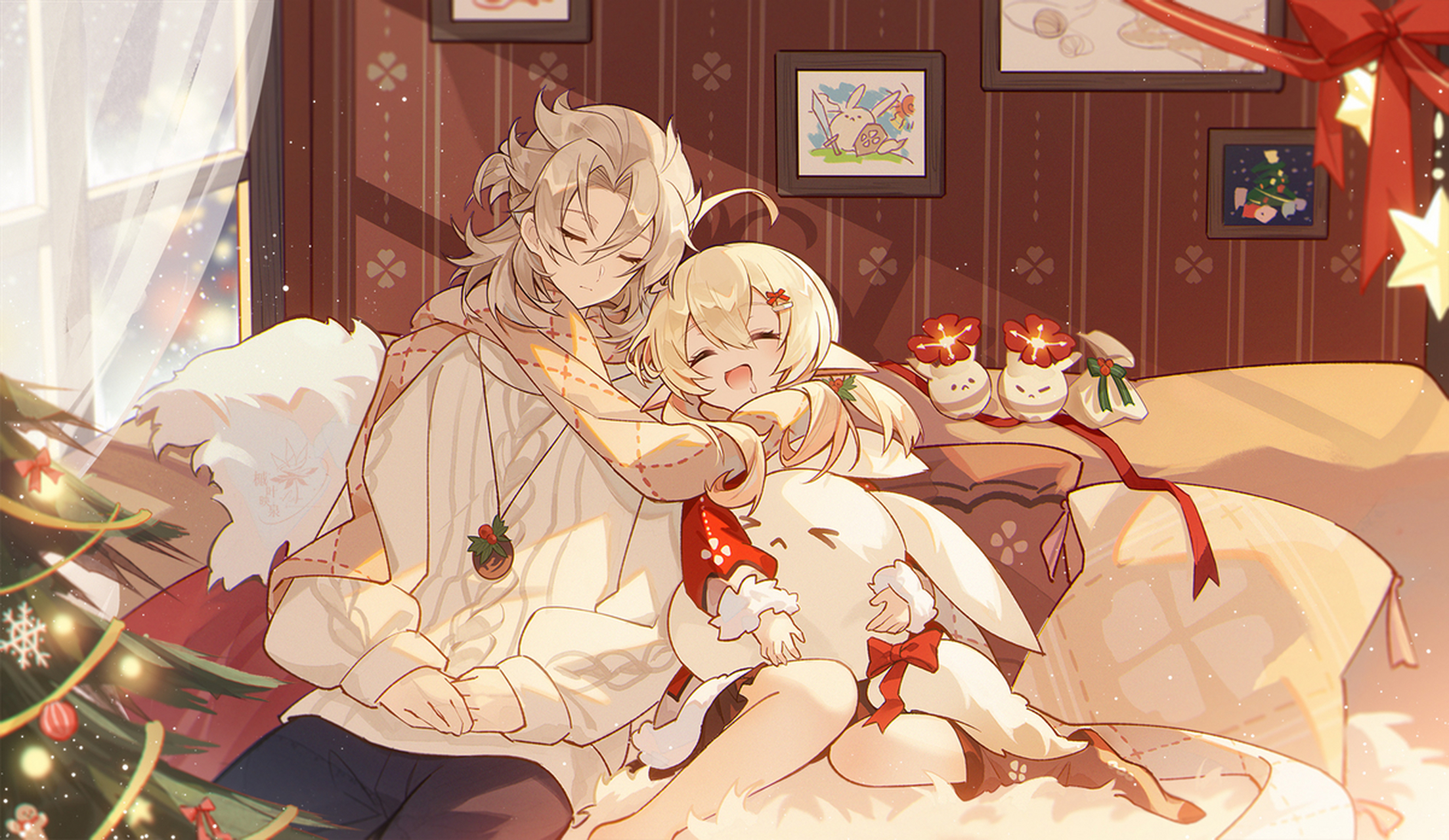 阿贝多和可莉,"魔女"的孩子们 #原神# 画师:槭叶映泉 #2月图文动态