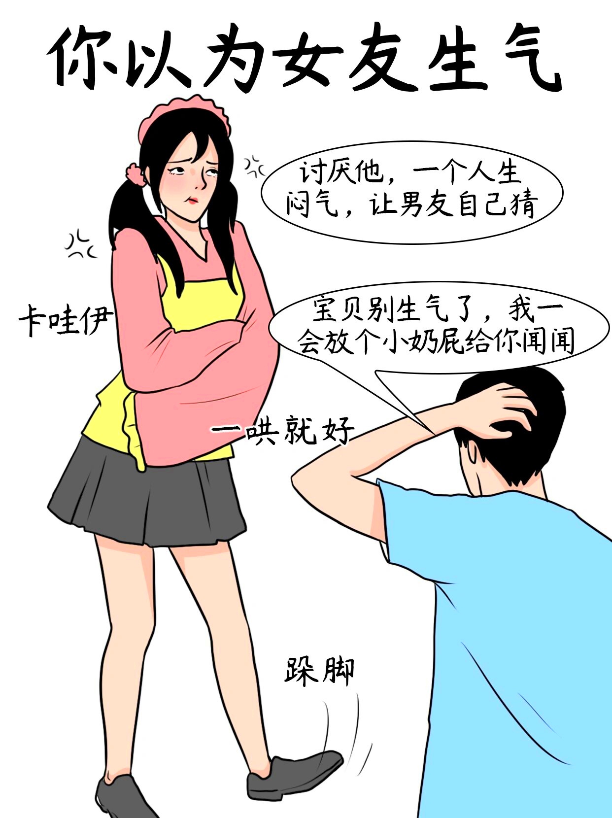 你以为的女友生气vs实际上女友生气 实际上生气后容易触发隐藏技能