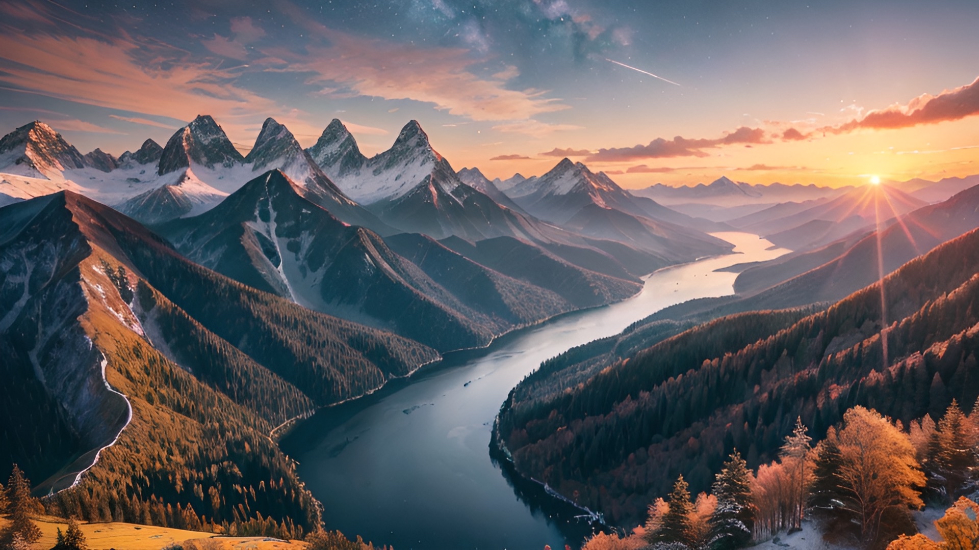 "绝美日落风景照:沉浸在金色天际线的无尽魅力中"