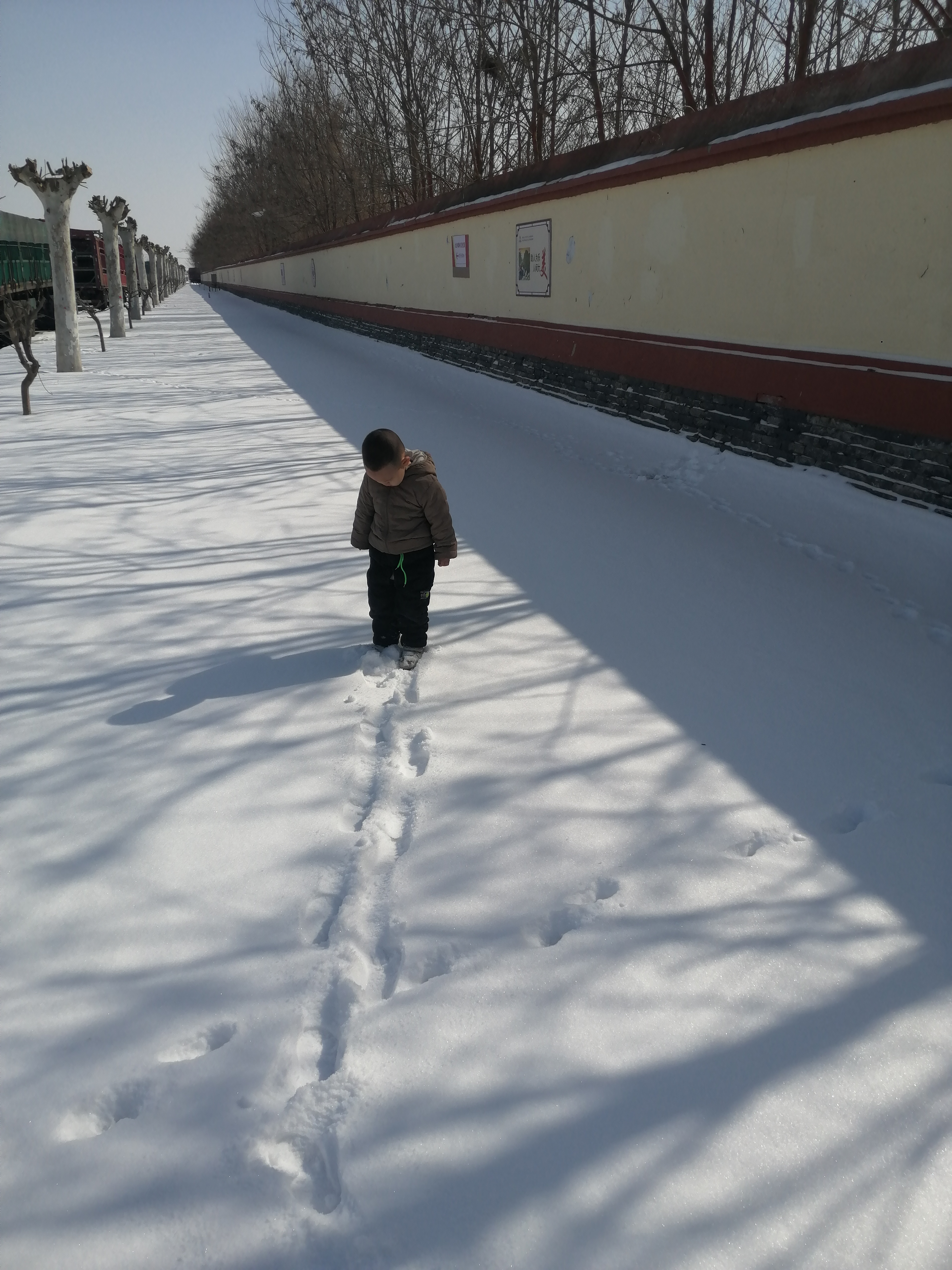 两个人雪地脚印图片图片