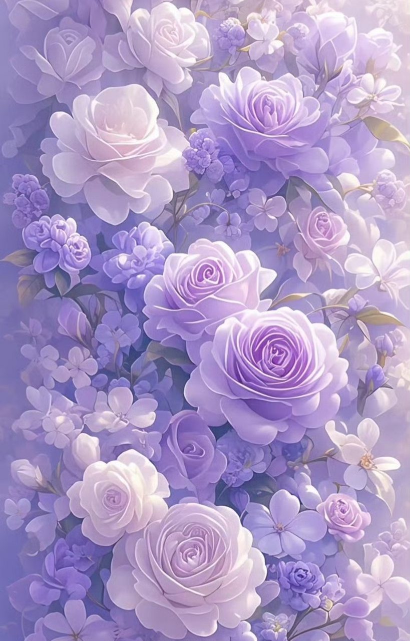 唯美紫色梦幻花海壁纸 #我与作者有个约会
