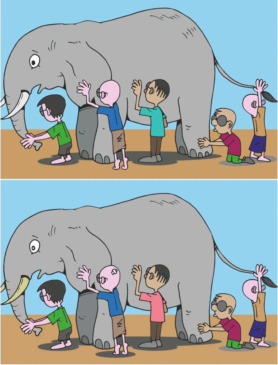 找不同!几人打算称大象能找到几处不同#考眼力# #热点引擎计划