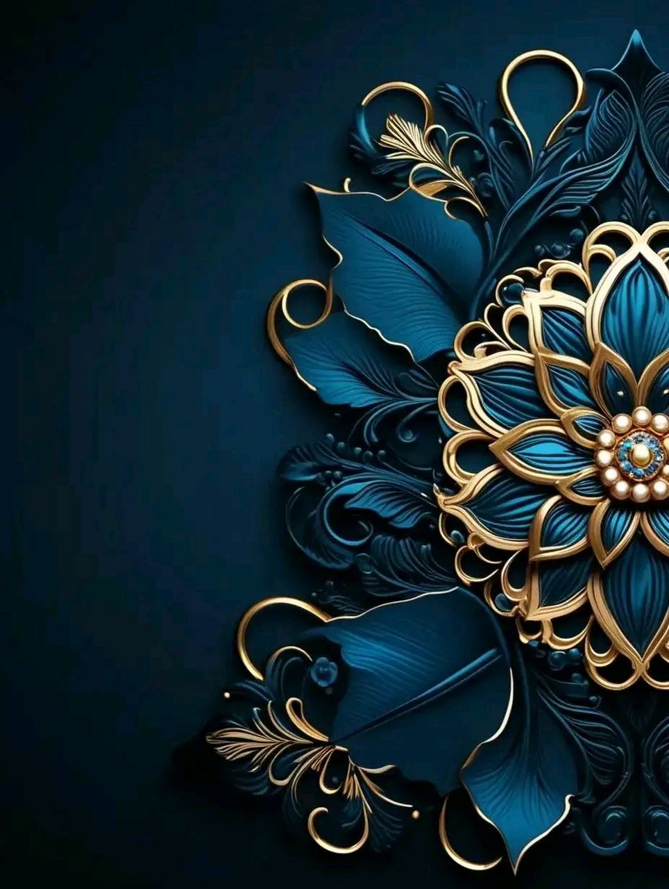 壁纸 | 金属蓝花纹