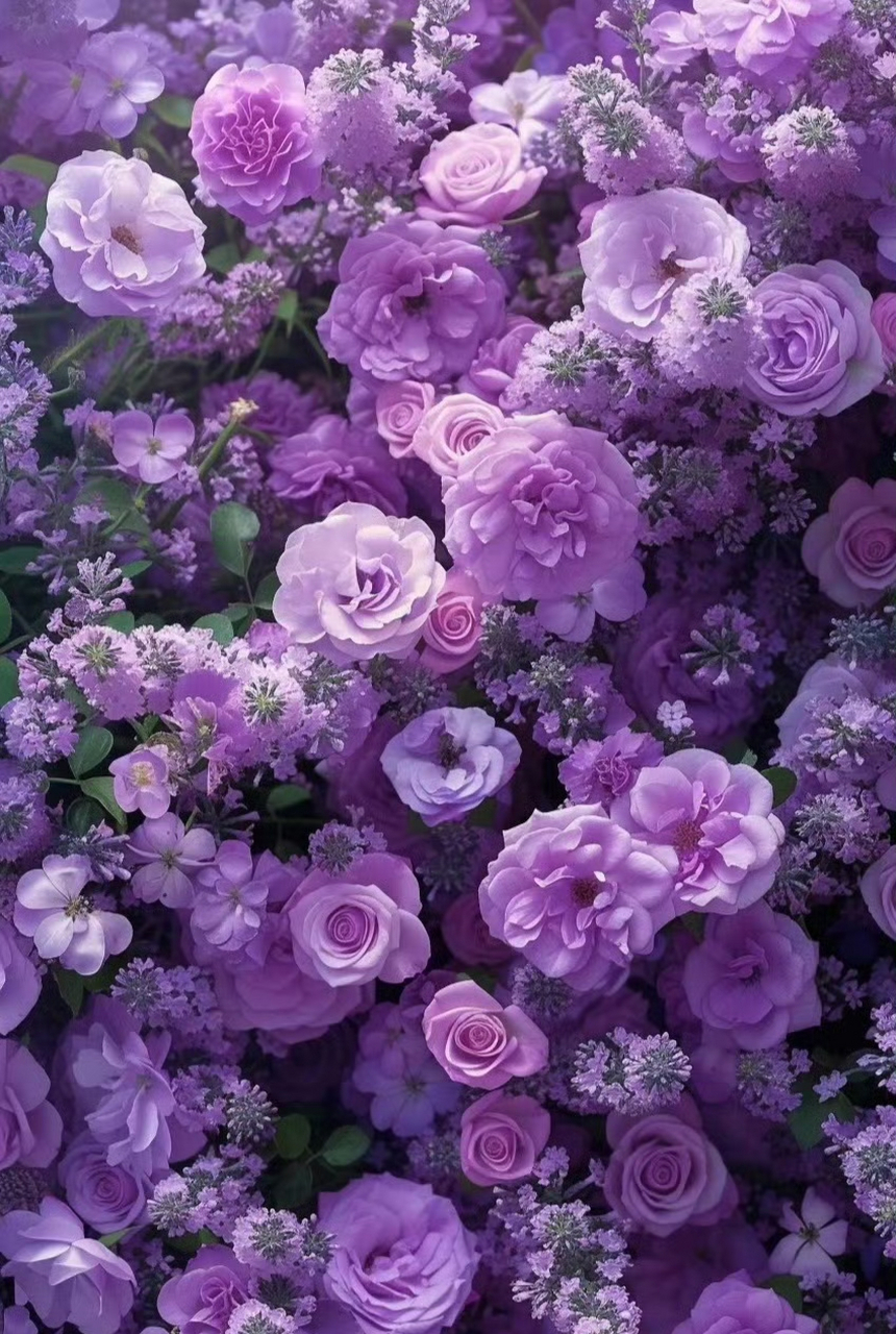 唯美紫色梦幻花海壁纸 #我与作者有个约会