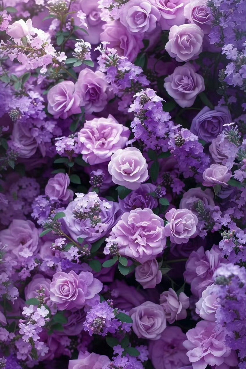 唯美紫色梦幻花海壁纸 #我与作者有个约会