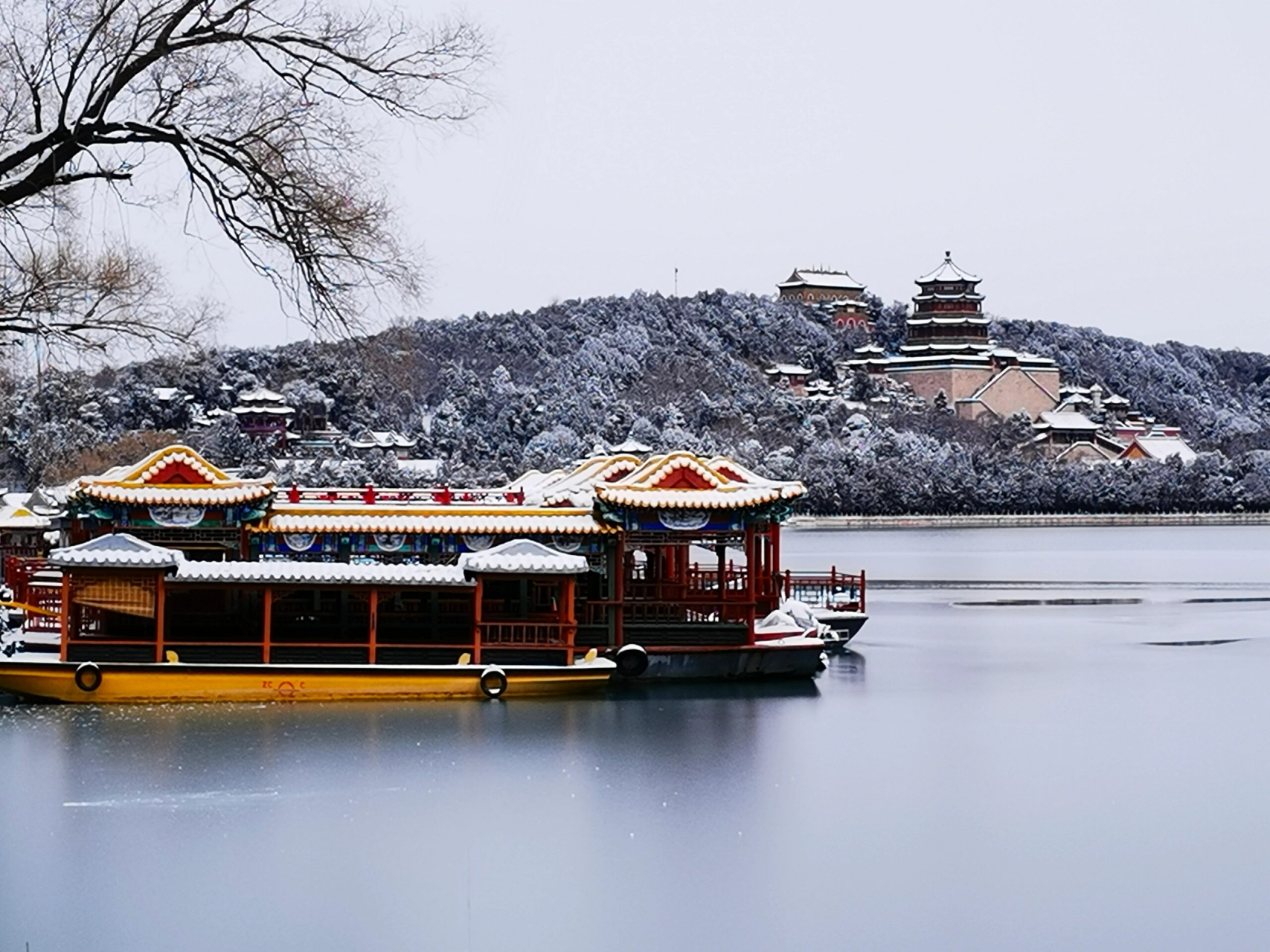 颐和园冬季景色图片