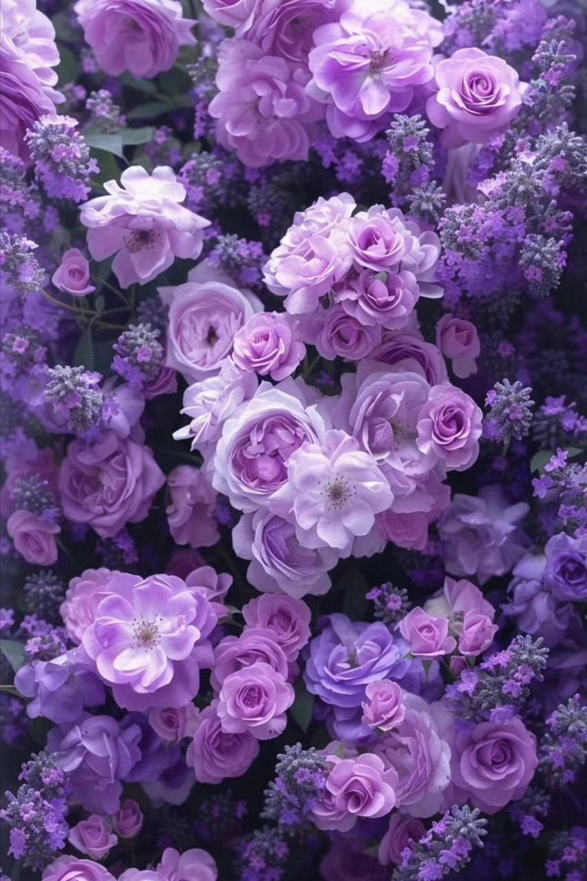 唯美紫色梦幻花海壁纸 #我与作者有个约会