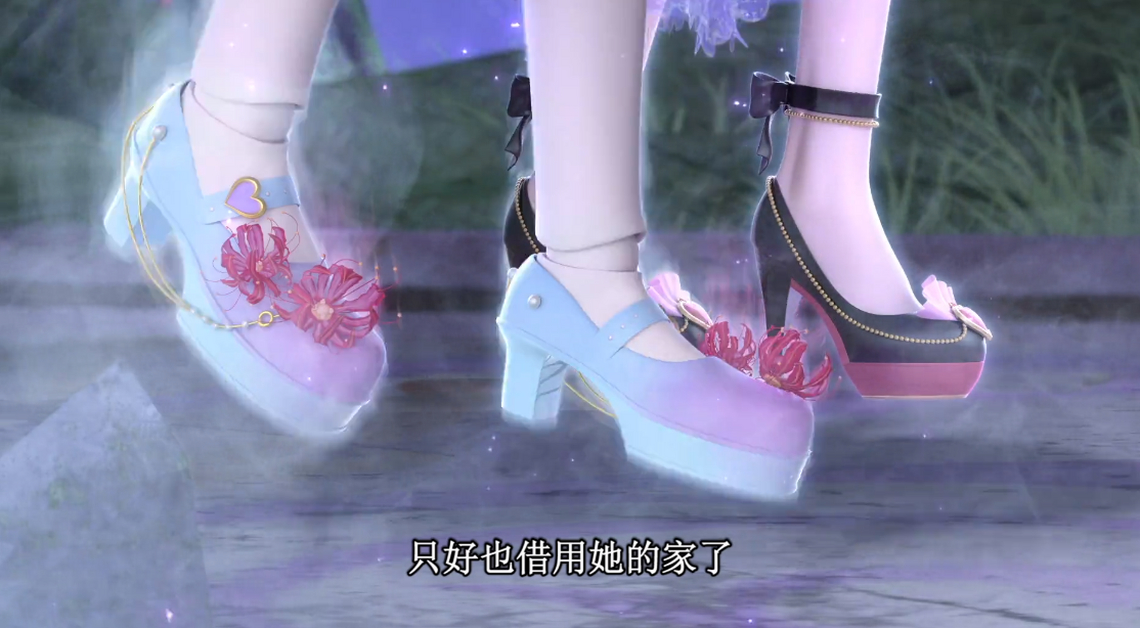 #叶罗丽#造型师薇夫人. 罗丽,茉莉和灵公主的鞋都有彼岸花装饰,薇夫人