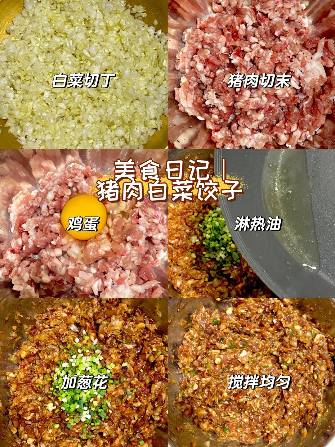 白菜猪肉饺子馅配料表图片