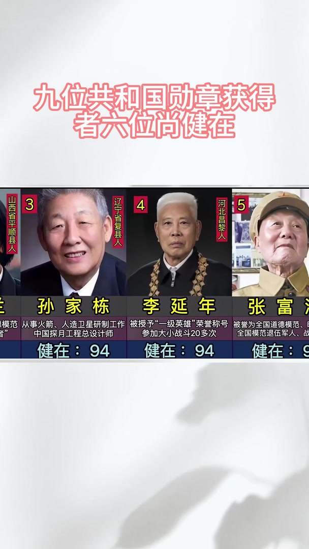 共和国勋章9人照片图片