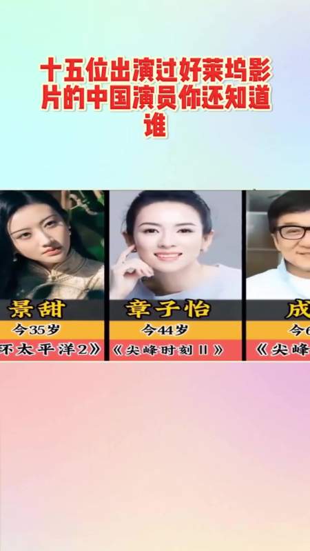 十五位出演过好莱坞影片的中国演员你还知道谁