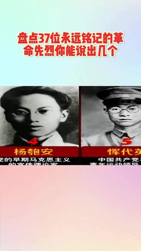 盘点37位永远铭记的革命先烈,你能说出几个?-度小视