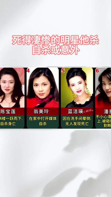死得凄惨的明星他杀自杀或意外