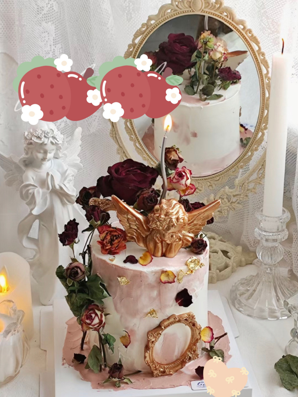 少女心爆棚的粉色天使蛋糕!