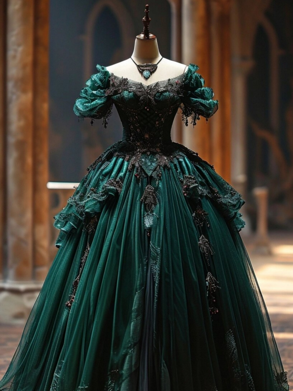 96穿上这件斯莱特林舞会礼服,仿佛置身于魔法的世界!