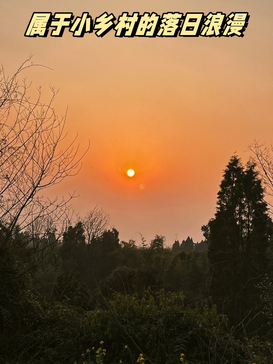 属于小乡村的落日浪漫 每当傍晚时分,我总会站在那