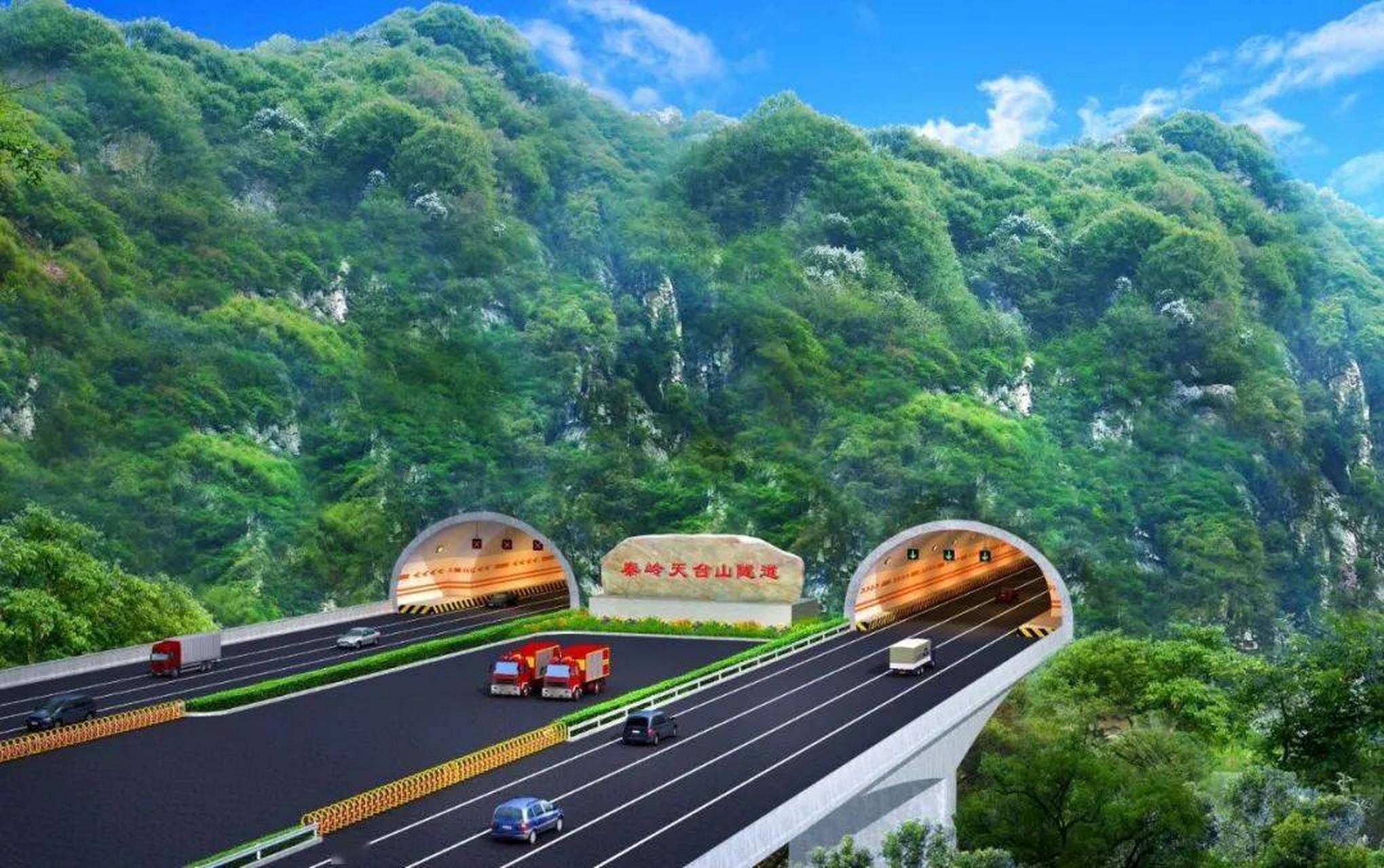 宝坪高速公路,全长73公里,时速80,双向六车道!