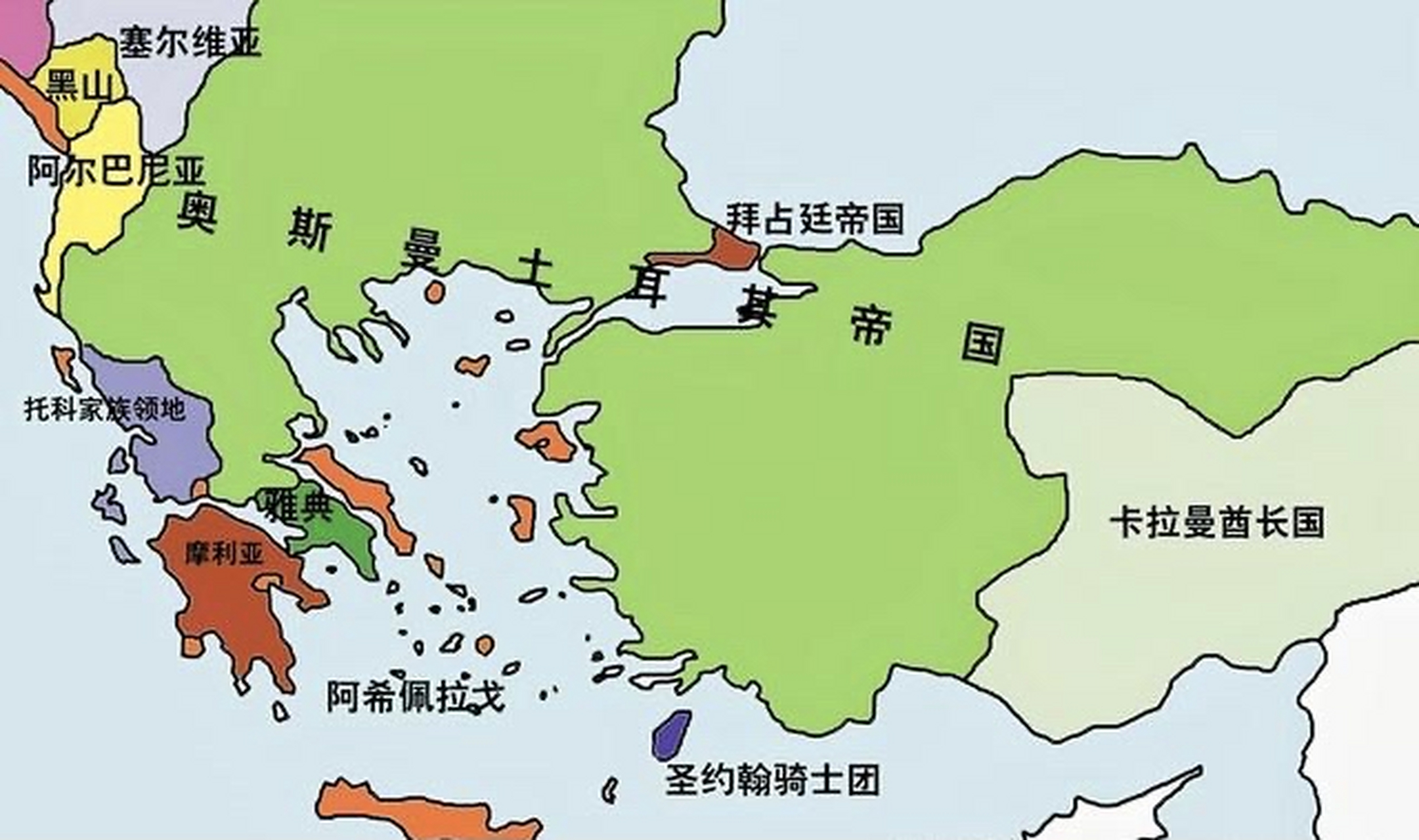 灭亡时的拜占庭帝国,成了奥斯曼土耳其帝国的国中国,只剩首都君士坦丁