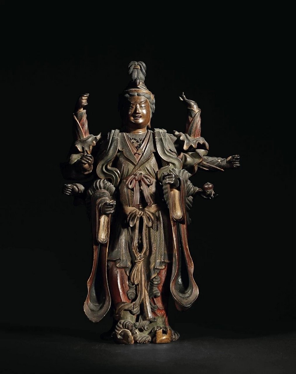 男相不空羂索观音菩萨立像  尺寸:高59cm 	 不空羂索观音,梵名amogha