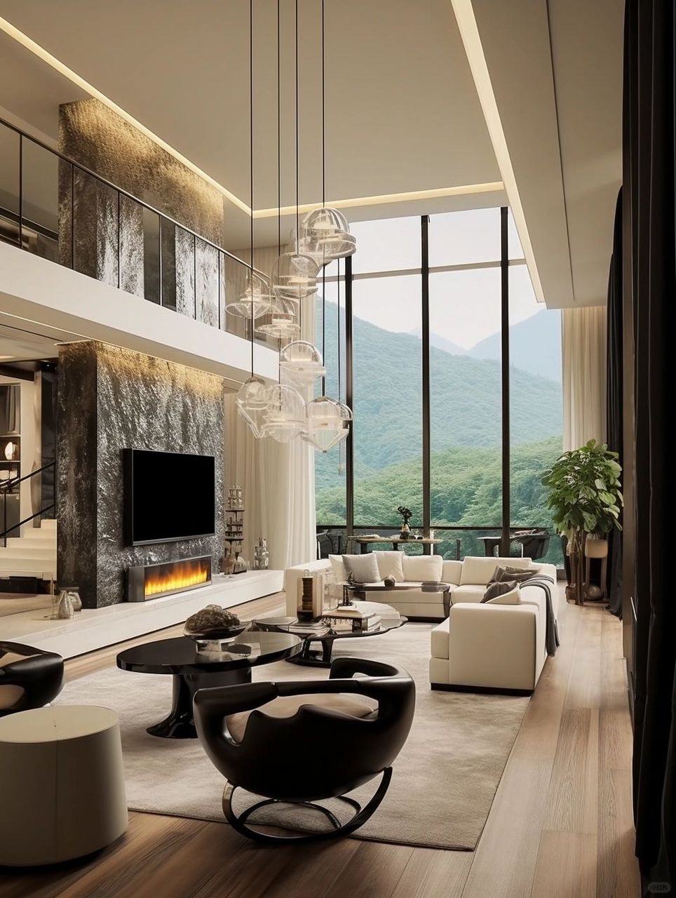 雅致轻奢,品味高端,现代轻奢别墅客厅!