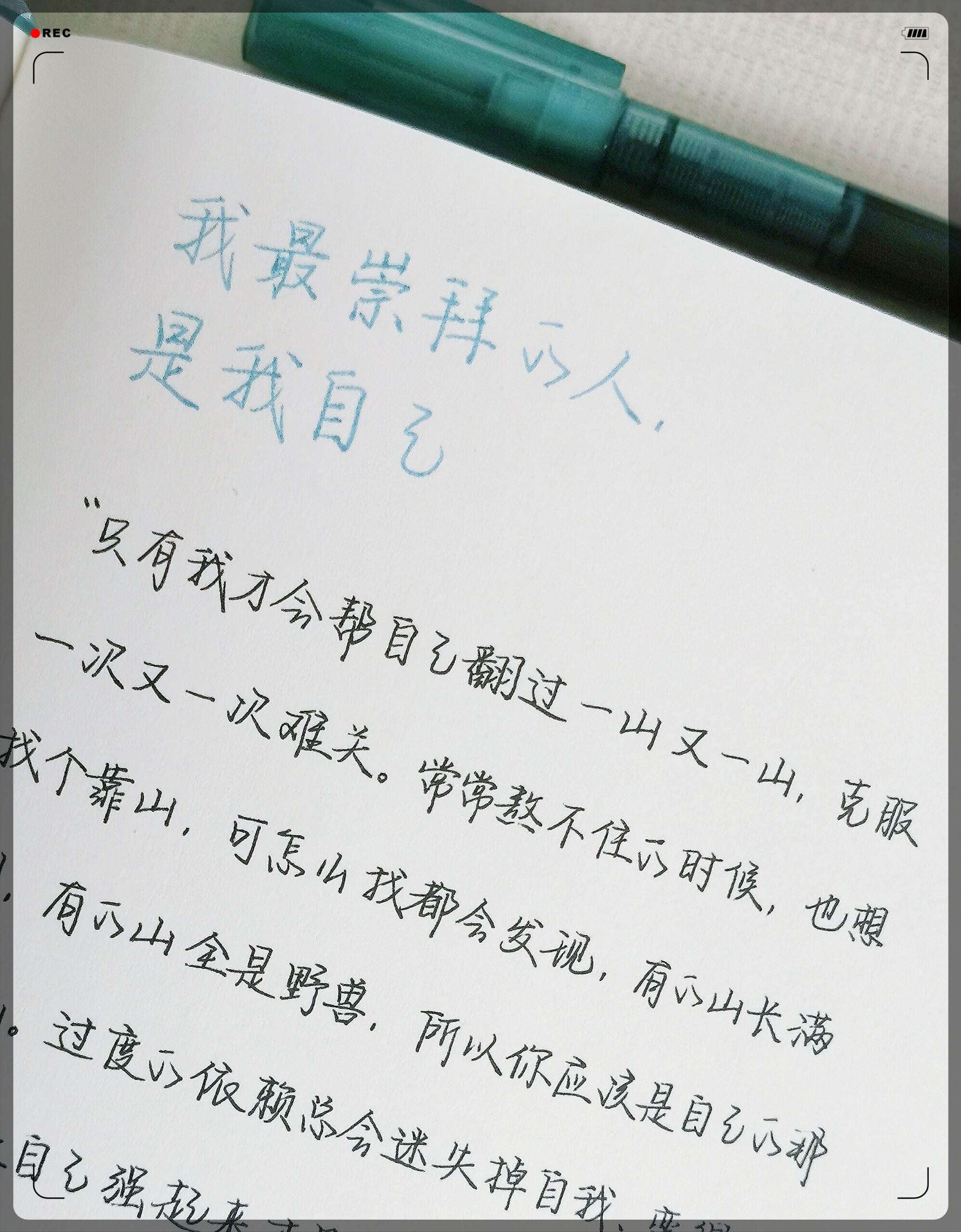 "我最崇拜的人是我自己"