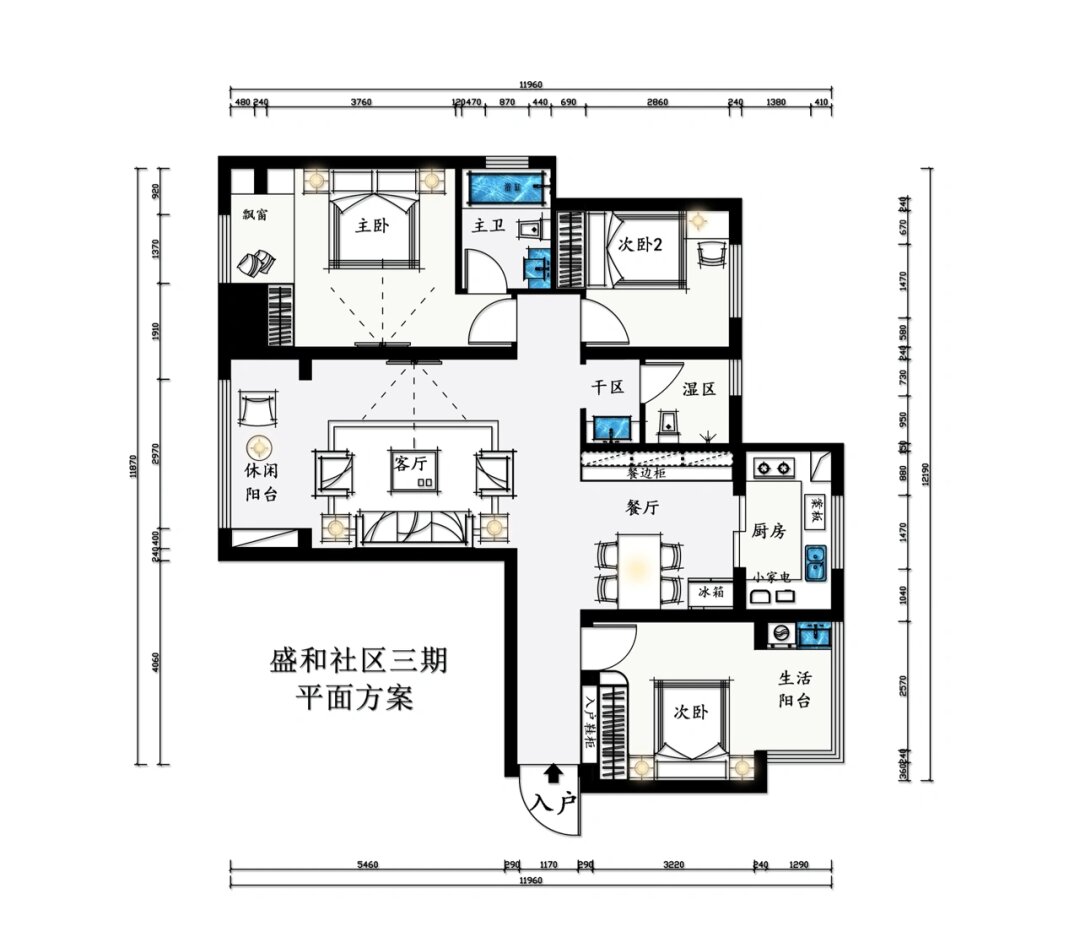 120平方室内设计平面图图片