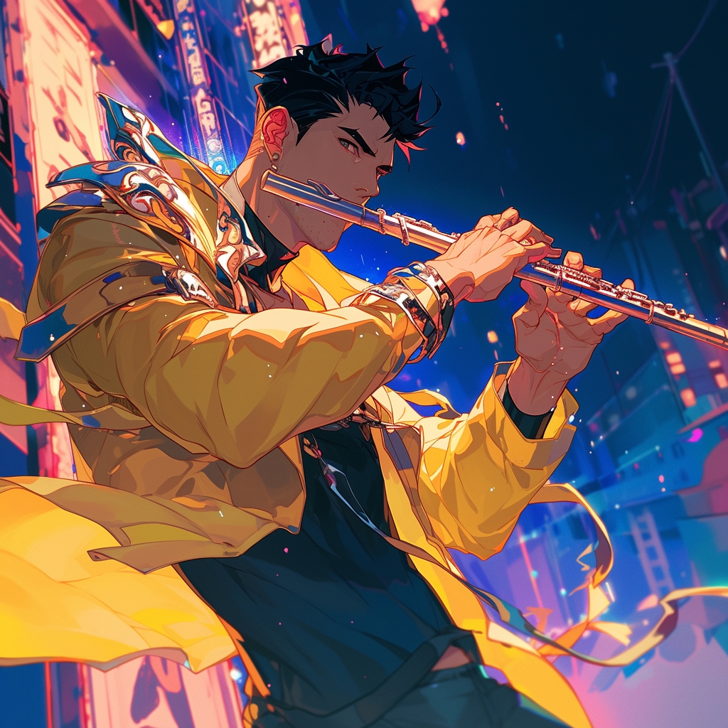 龙年ai画龙第50期作品,吹笛子头像