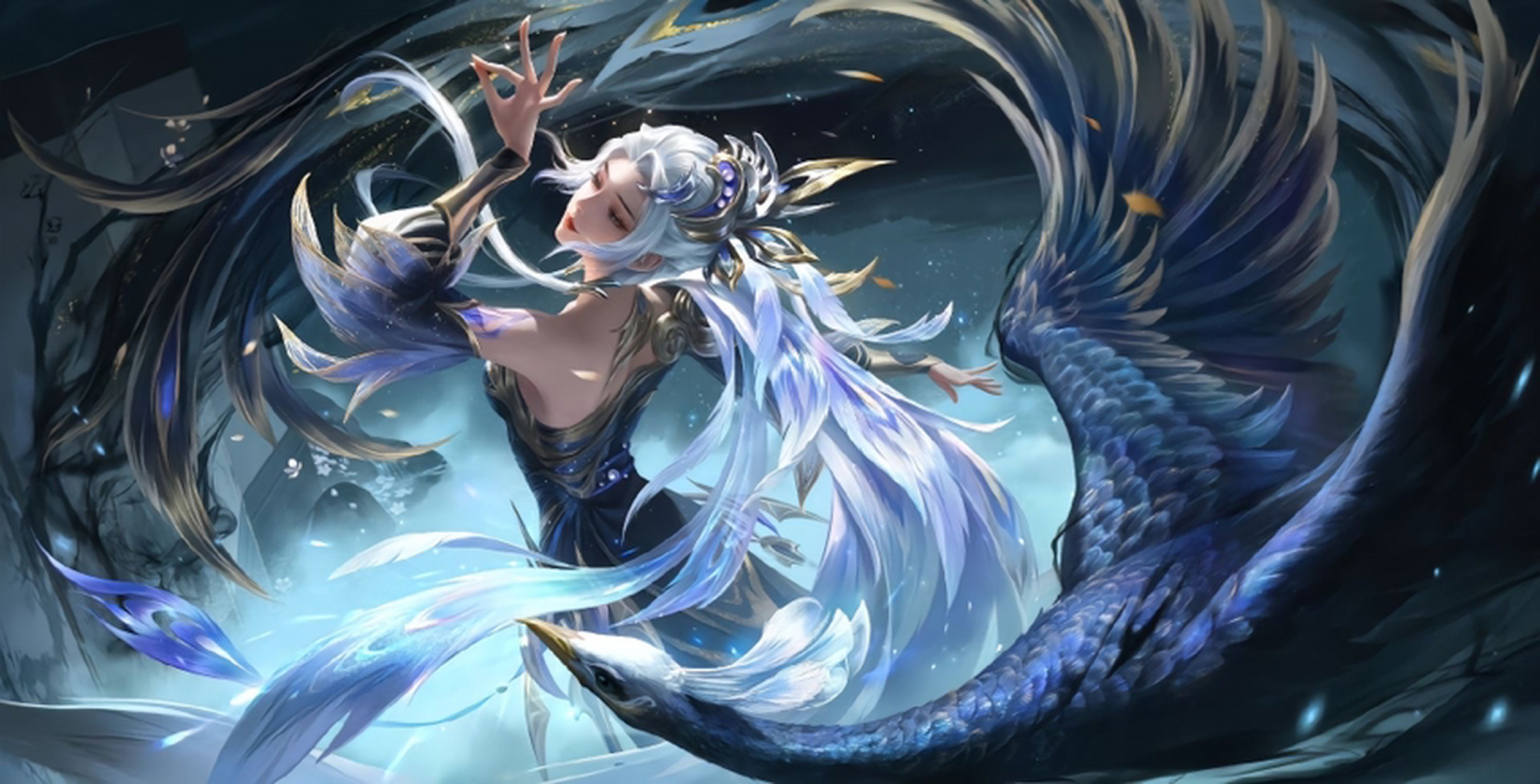 王者荣耀新皮肤大乔白鹤梁神女,虞姬星传说和王昭君七夕专属,海报图