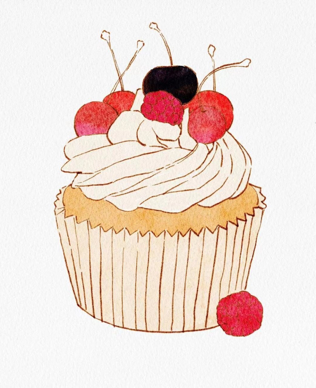 水彩蛋糕这样画 姐妹们!