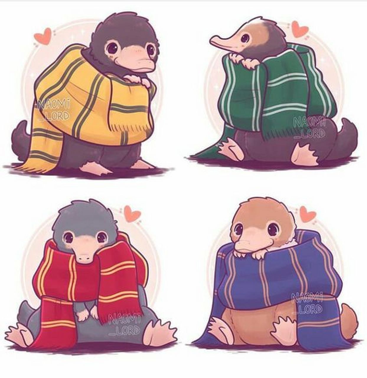 lord画的霍格沃茨四大学院的嗅嗅~~so, cute!