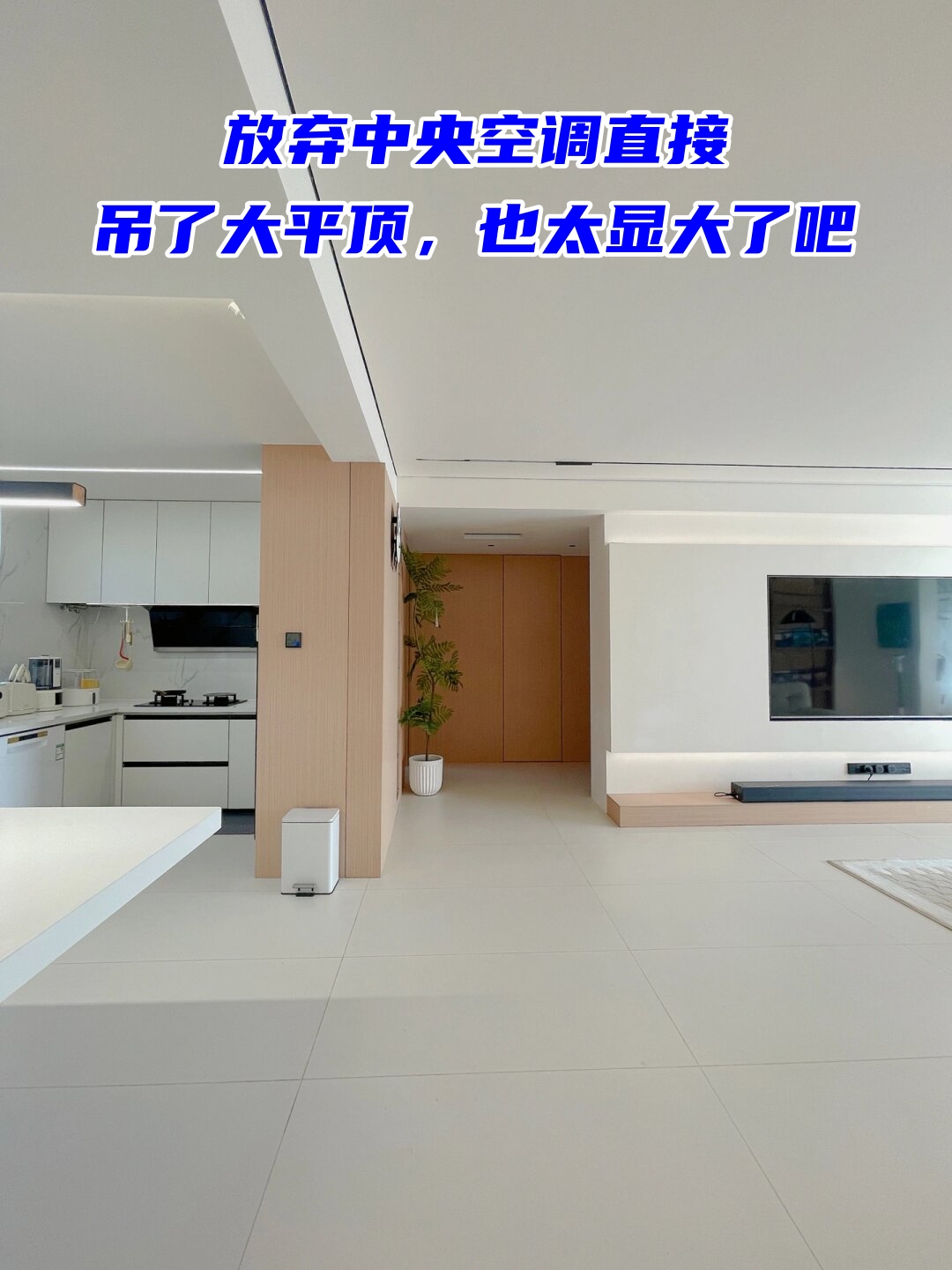 效果图平顶吊顶中央空调不封顶最简单三个步骤入户门不做吊顶和平顶
