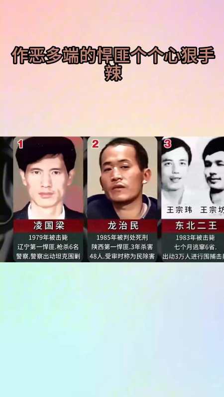 作恶多端的悍匪个个心狠手辣