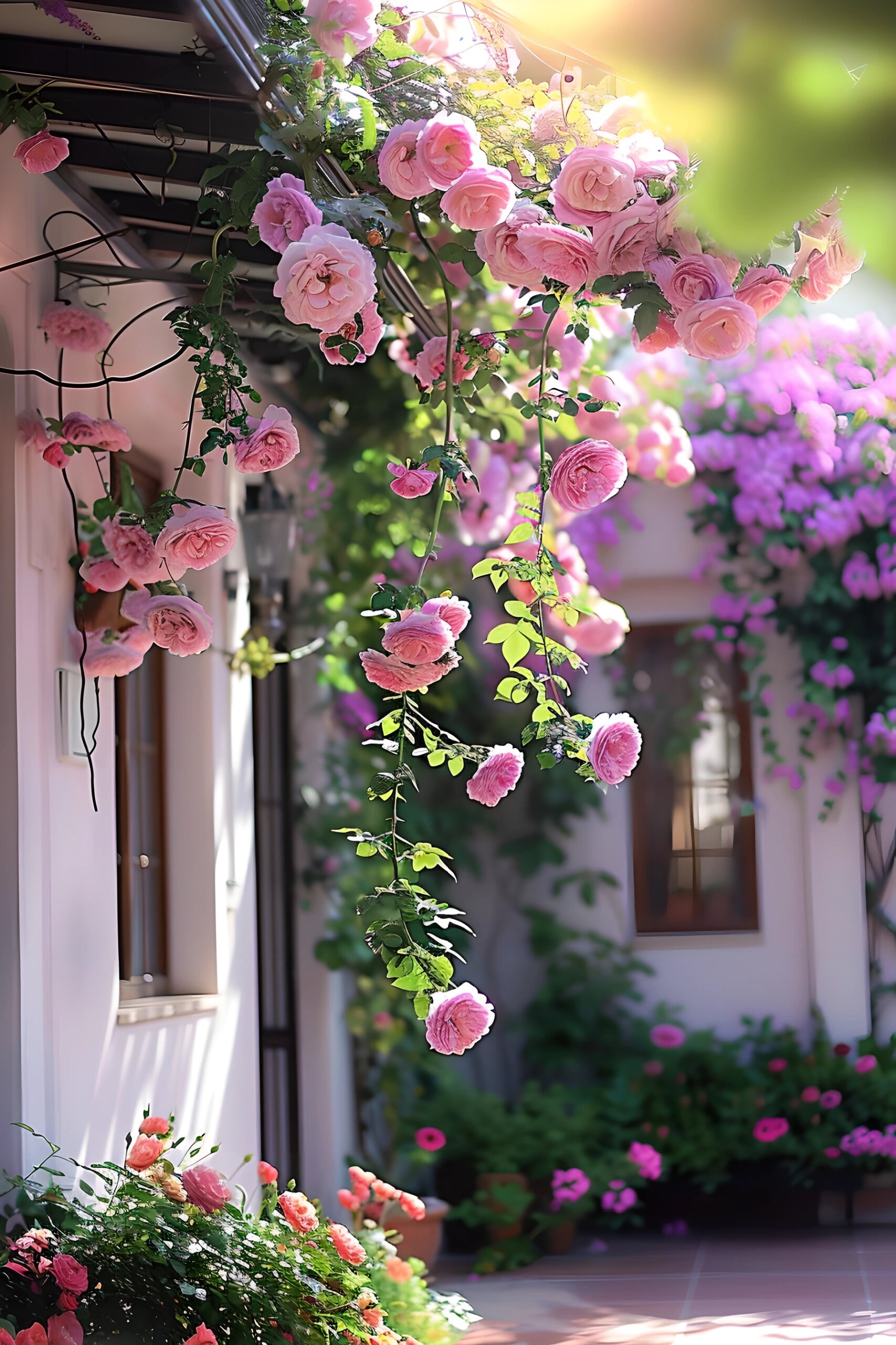 治愈系小院,环绕的月季